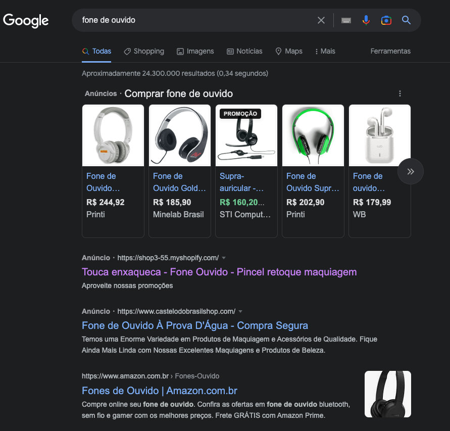 Google Shopping fone